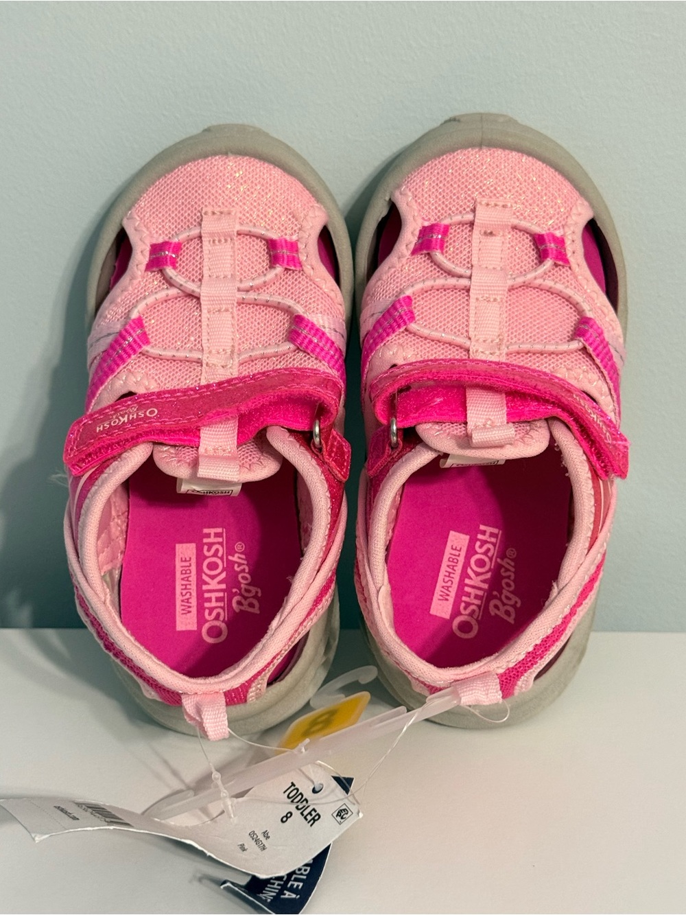 OshKosh B'gosh Light Pink and Hot Pink Kids Sneakers